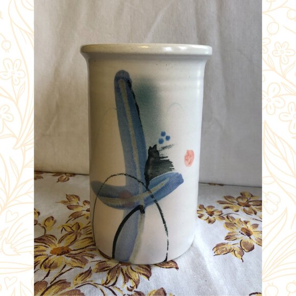 Art Pottery Vase/Utensil Holder - Picture 3 of 6